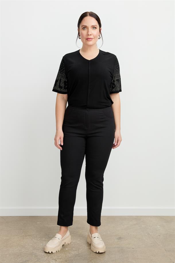 Büyük Beden Shine Pantolon-SİYAH