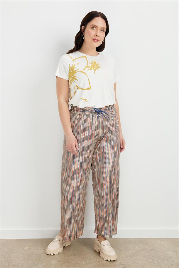 Büyük Beden Simli Örme Pantolon-KIRMIZI