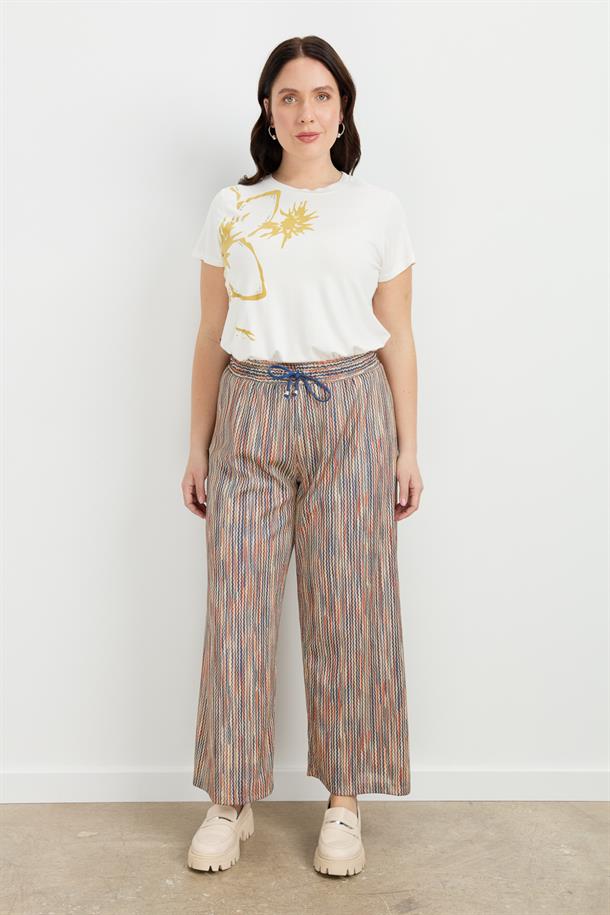 Büyük Beden Simli Örme Pantolon-KIRMIZI