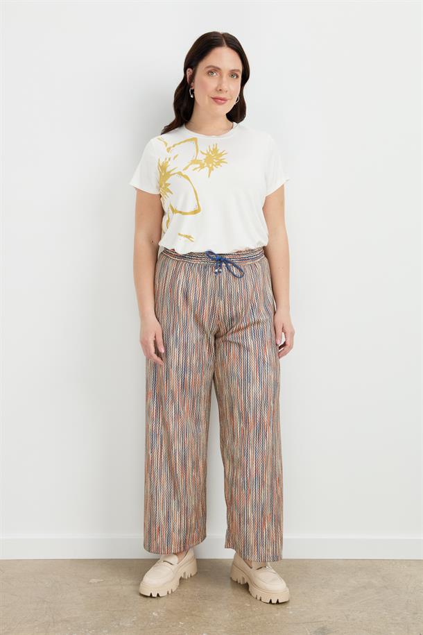 Büyük Beden Simli Örme Pantolon-KIRMIZI