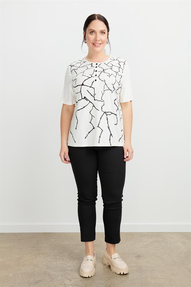 Büyük Beden Yakası Düğmeli Bluz-KEMIK