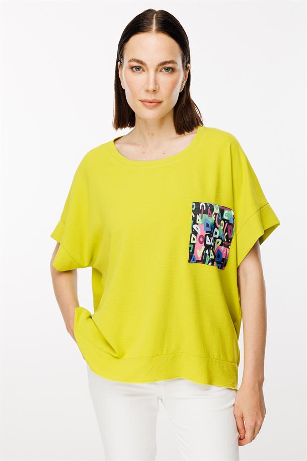 Cebi Baskı Detaylı Bluz-FISTIK YEŞİLİ