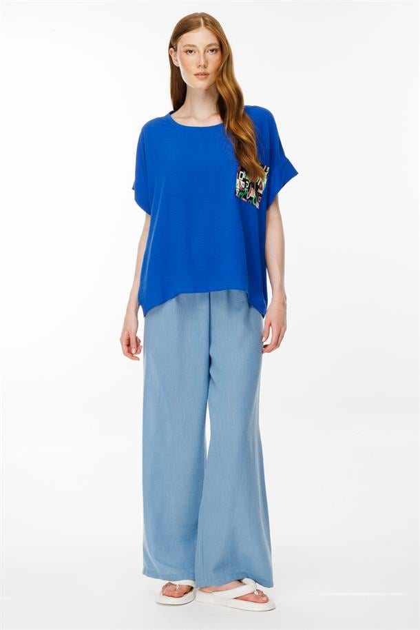 Cebi Baskı Detaylı Bluz-SAX