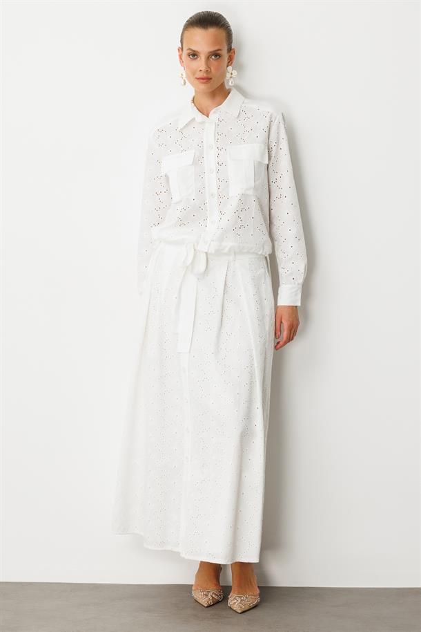 Cep Detaylı Pamuklu Fisto Gömlek-KEMIK