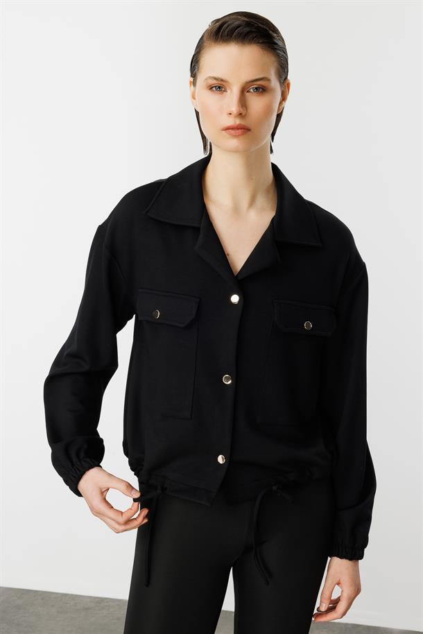 Cep Detaylı Spor Ceket-SİYAH