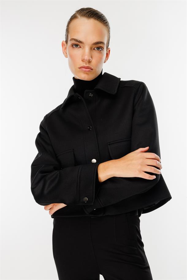 Cepli Kısa Spor Ceket-SİYAH