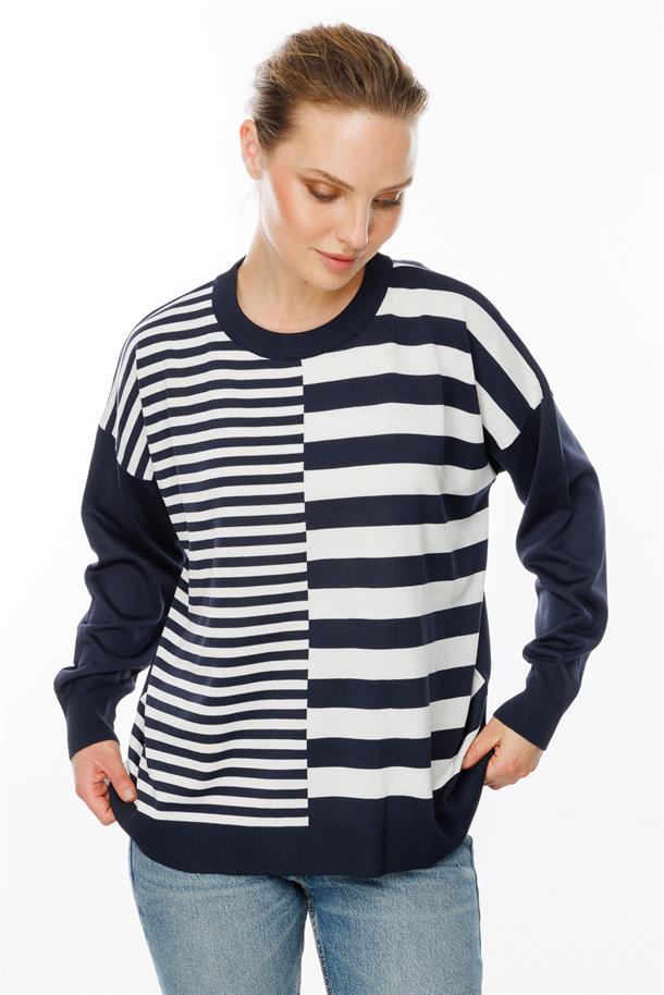 Çizgi Desenli Kazak-LACI