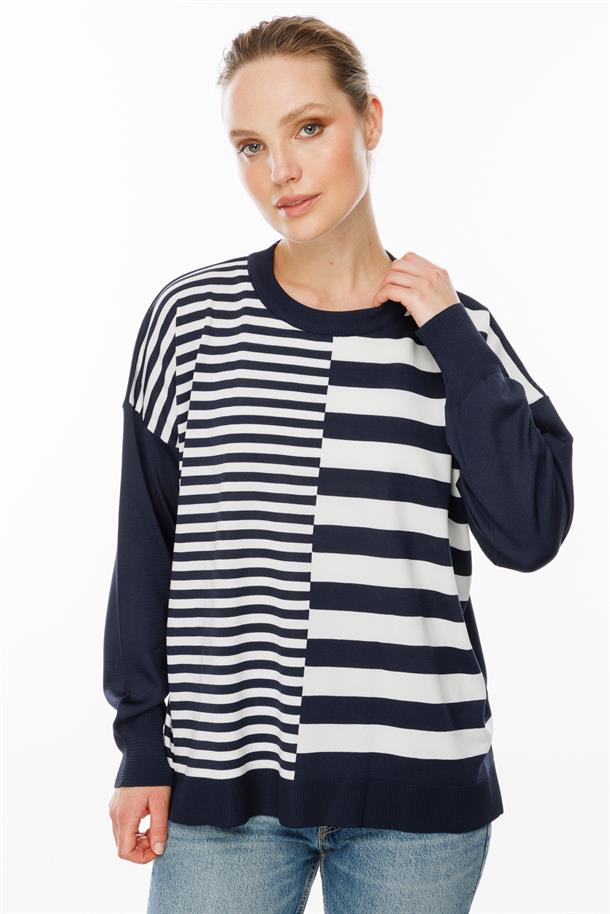 Çizgi Desenli Kazak-LACI