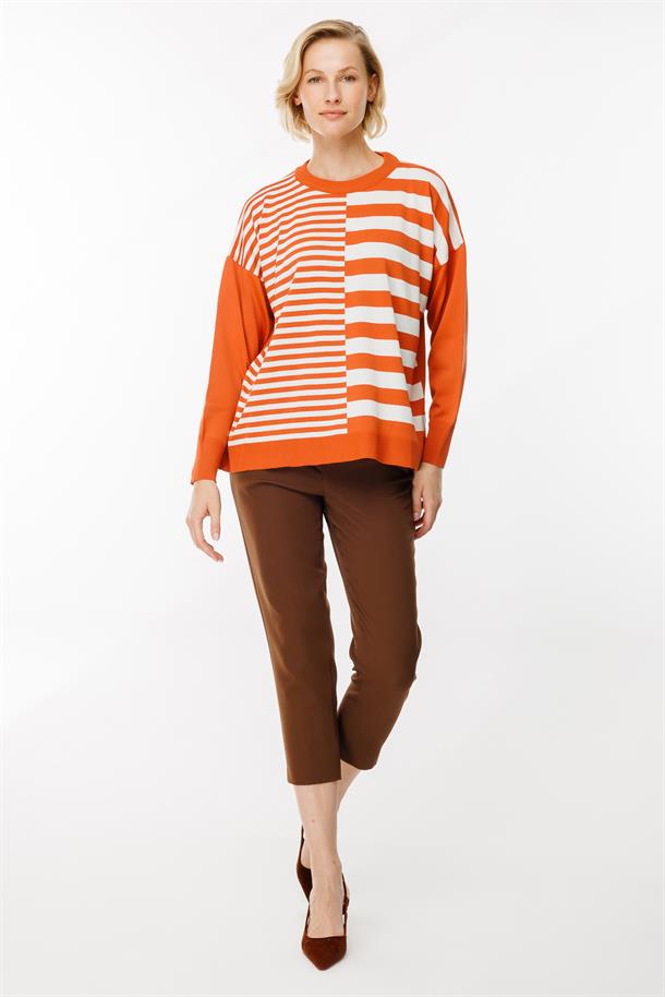 Çizgi Desenli Kazak-ŞEFTALİ