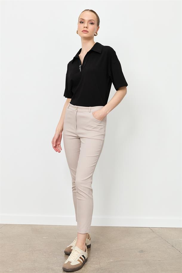 Dar Paça Pamuk Pantolon-TAŞ