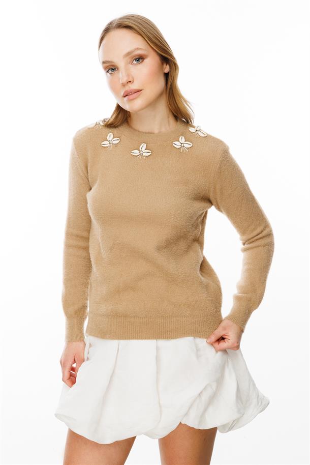 Deniz Kabuğu Detaylı Kazak-VİZON