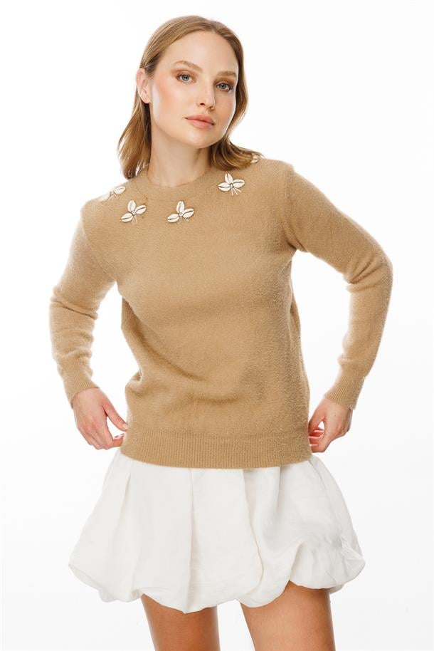 Deniz Kabuğu Detaylı Kazak-VİZON