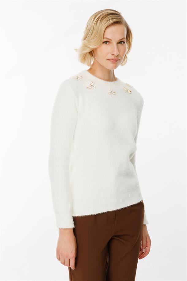 Deniz Kabuğu Detaylı Kazak-KEMIK