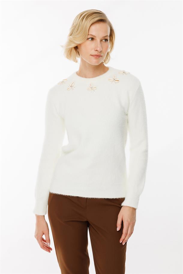 Deniz Kabuğu Detaylı Kazak-KEMIK