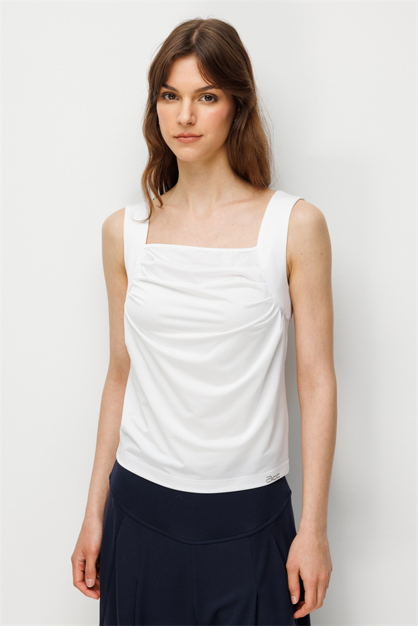 Drape Detay Askılı Bluz-KEMIK