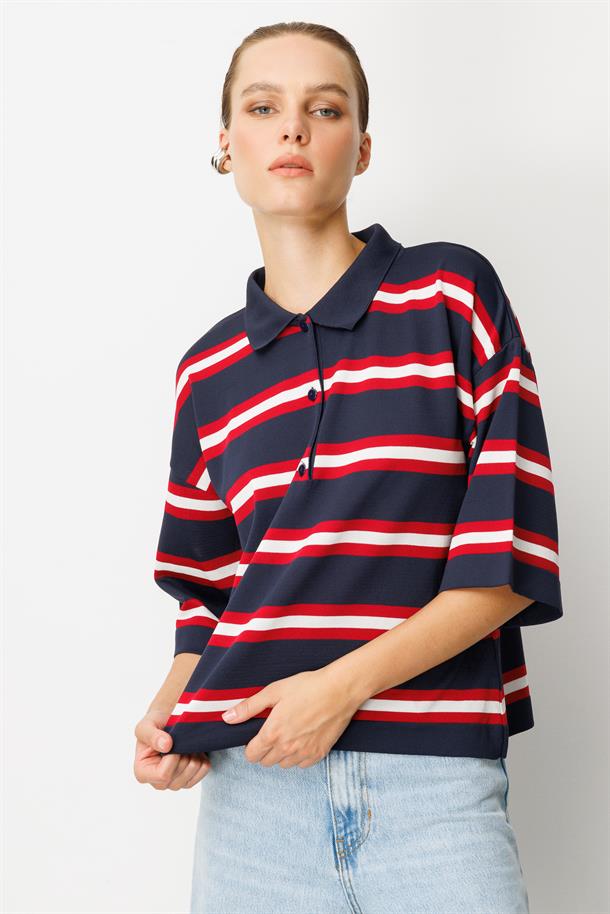 Düğme Detaylı Truvakar Kol Triko Kazak-LACI