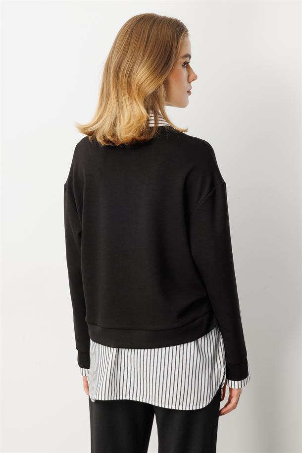 Eteği Çıkarılabilir Modal Gömlek-SİYAH