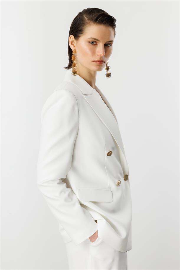 Kruvaze Yaka Hürrem Ceket-KEMIK