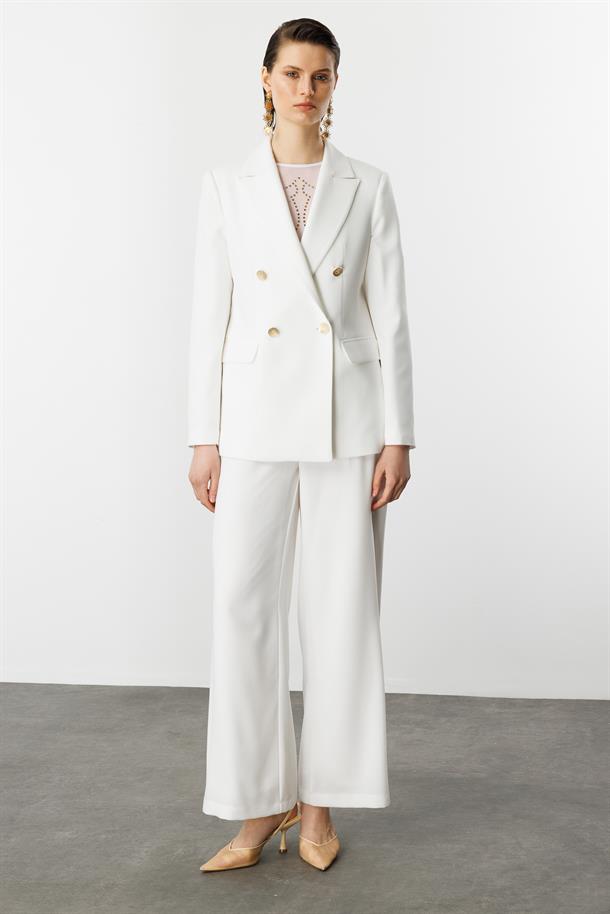 Kruvaze Yaka Hürrem Ceket-KEMIK