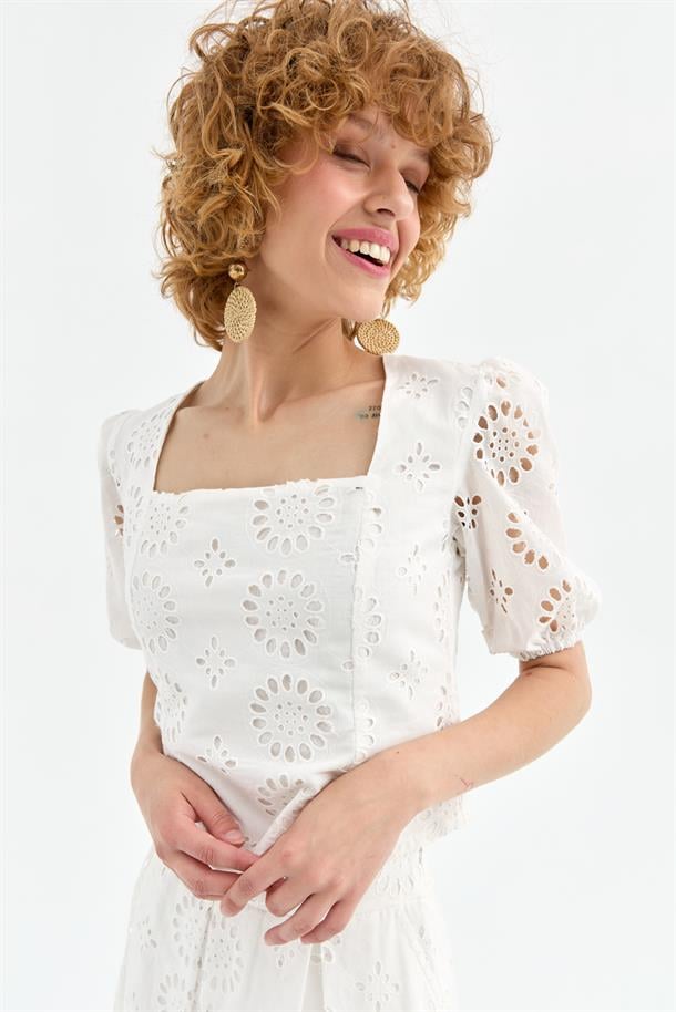 Fistolu ve Fermuar Detaylı Gömlek-KEMIK