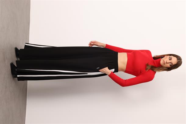 Geniş Paça Modal Pantolon-SİYAH