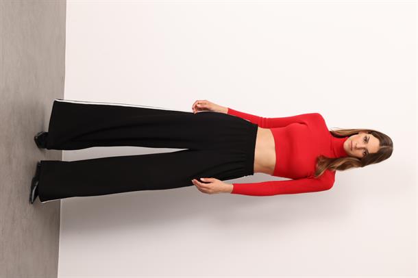 Geniş Paça Modal Pantolon-SİYAH