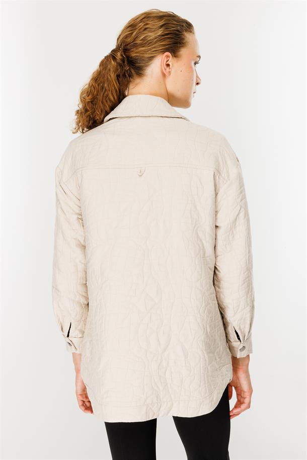 Gömlek Yaka Kapitone Kumaş Tunik-TAŞ