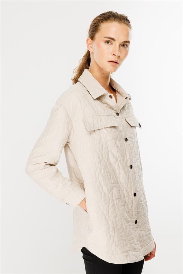 Gömlek Yaka Kapitone Kumaş Tunik-TAŞ