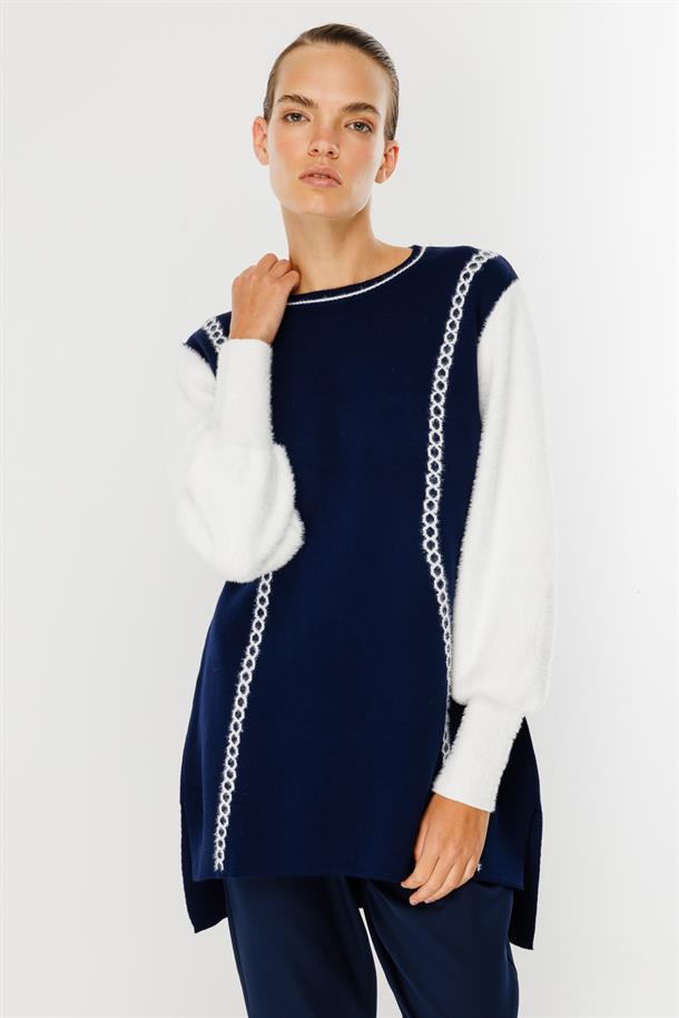 İki Renkli Triko Tunik-LACI