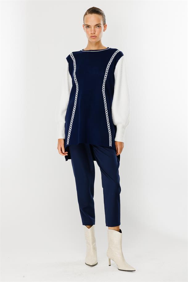 İki Renkli Triko Tunik-LACI