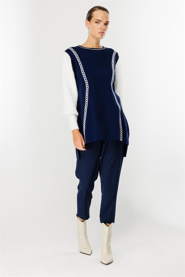 İki Renkli Triko Tunik-LACI