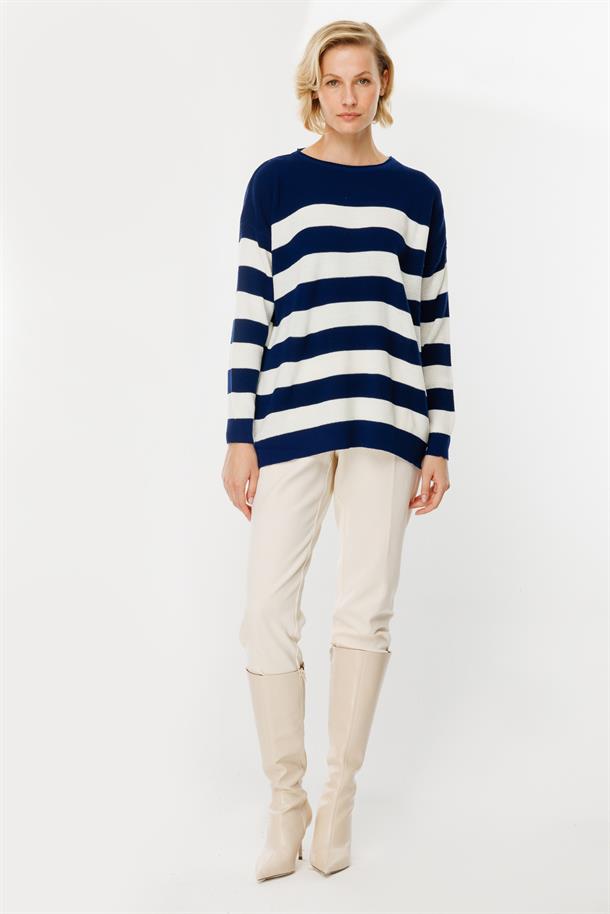 Kalın Çizgili Örgü Kazak-LACI