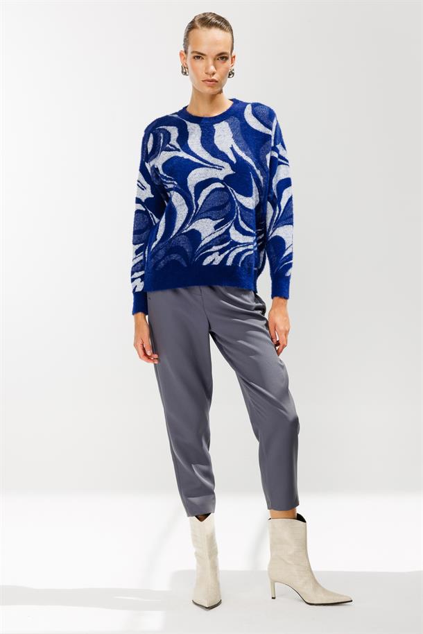 Karışık Desenli Triko Kazak-LACI