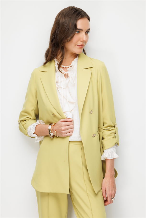 Katlanabilir Kol Detaylı Ceket-Y.YEŞİLİ