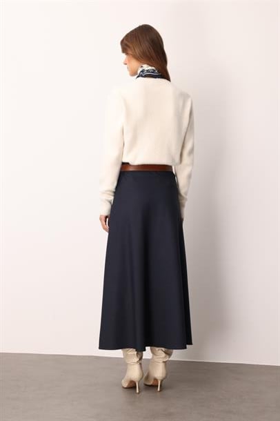 Kemer Detaylı Kloş Etek-LACI