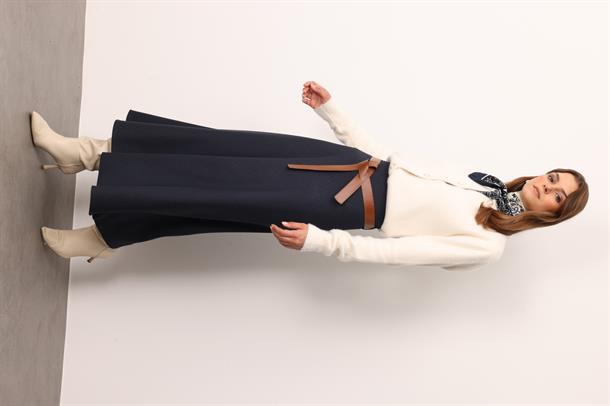 Kemer Detaylı Kloş Etek-LACI