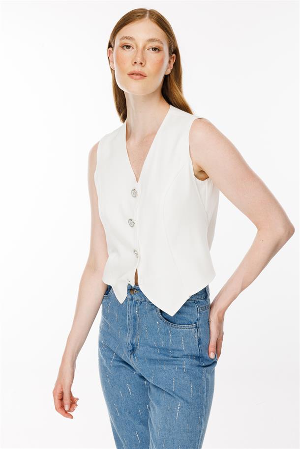 Kemer Detaylı Yelek-KEMIK