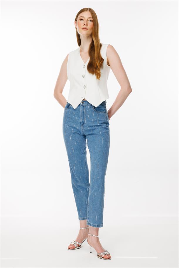 Kemer Detaylı Yelek-KEMIK