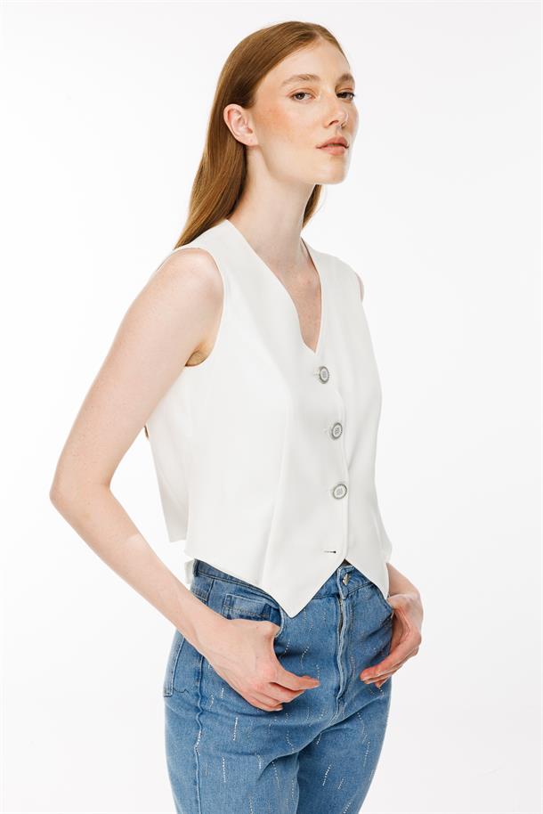 Kemer Detaylı Yelek-KEMIK