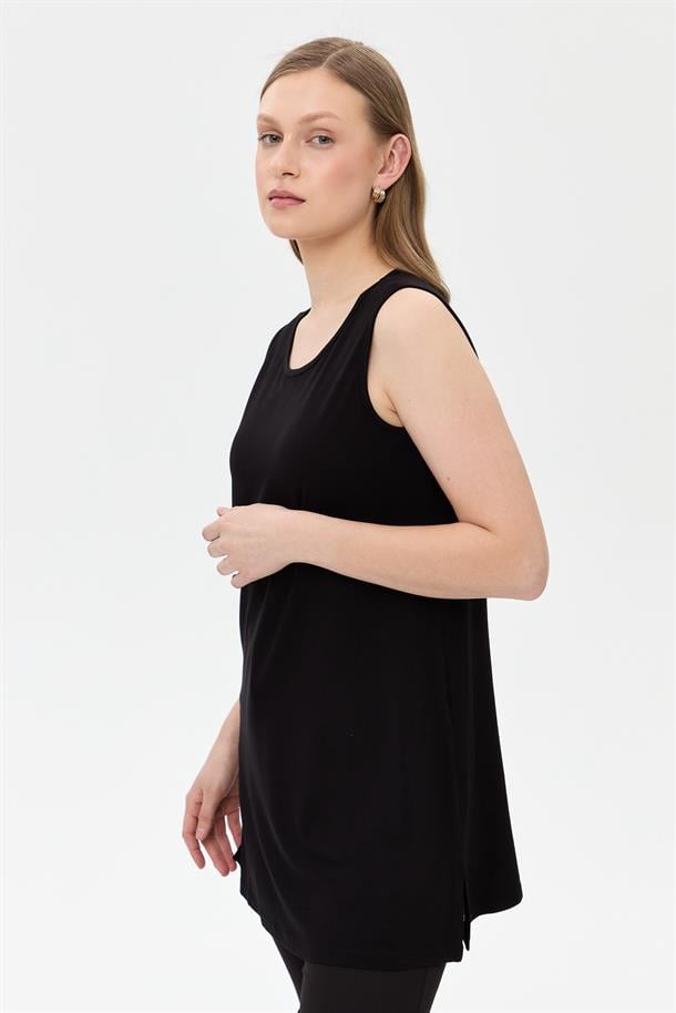 Kolsuz Basic Tunik Tişört-SİYAH