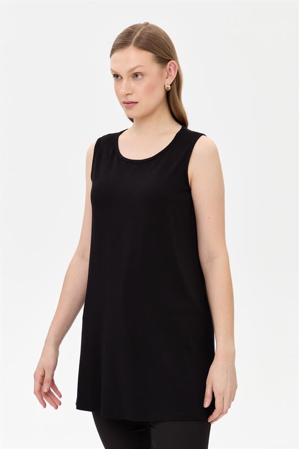 Kolsuz Basic Tunik Tişört-SİYAH