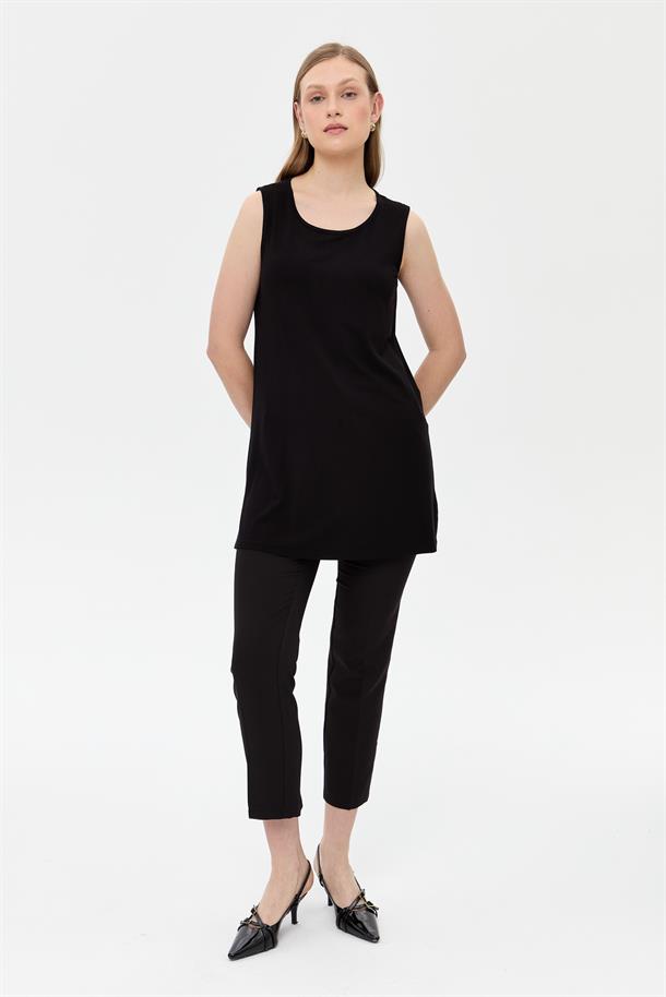 Kolsuz Basic Tunik Tişört-SİYAH