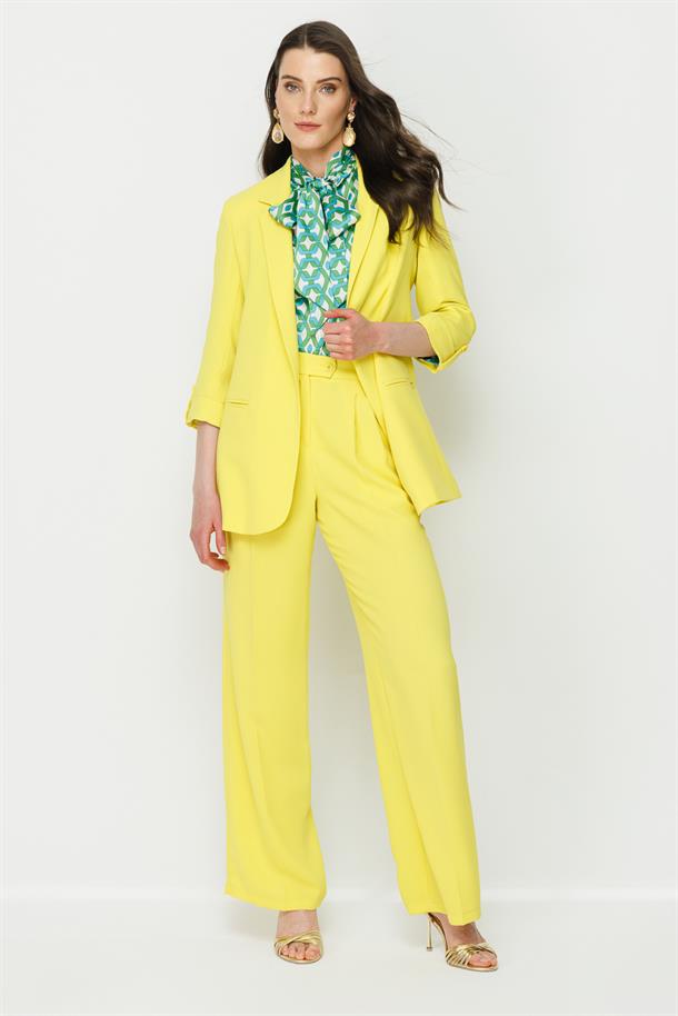 Kolu Düğme Detaylı Ceket-SARI