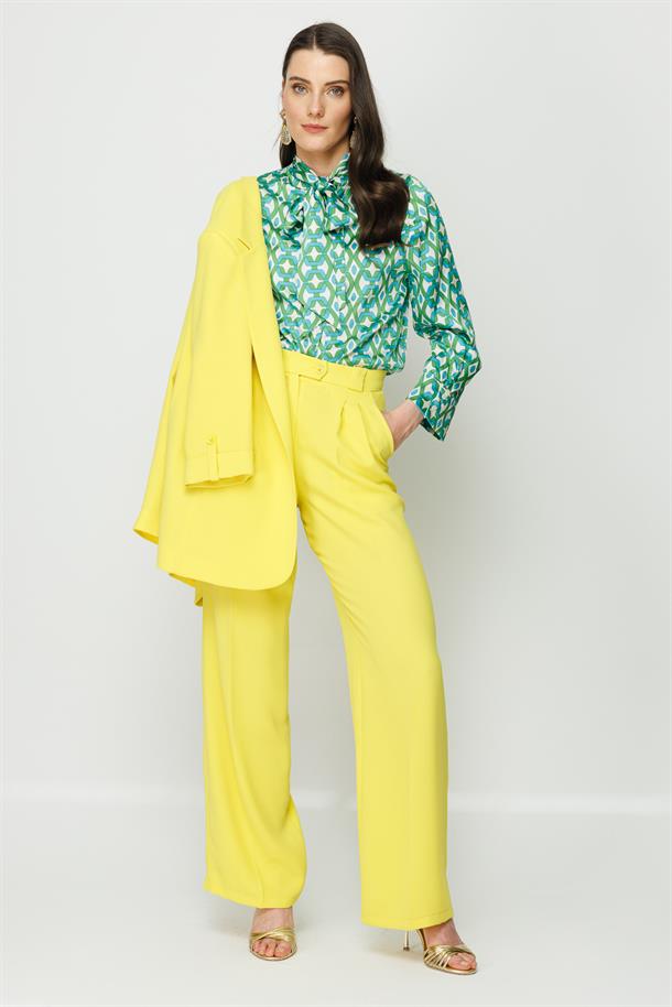 Kolu Düğme Detaylı Ceket-SARI