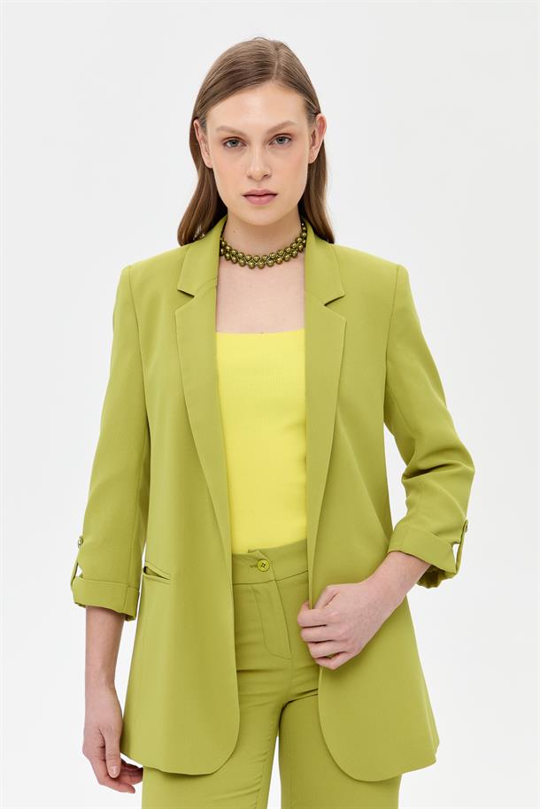 Kolu Düğme Detaylı Ceket-Y.YEŞİLİ