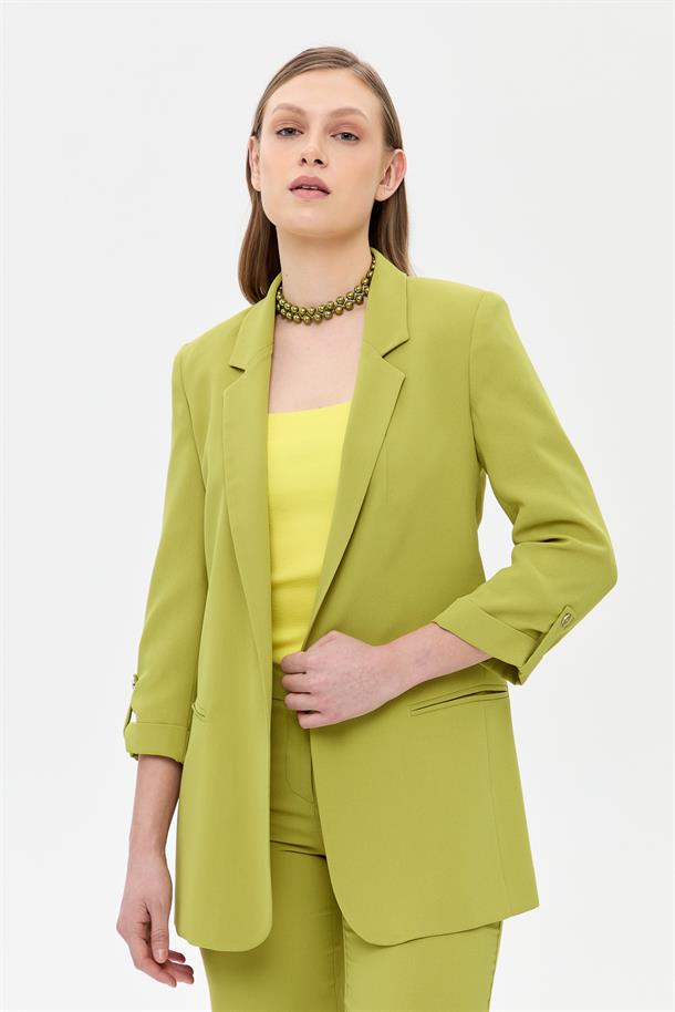 Kolu Düğme Detaylı Ceket-Y.YEŞİLİ