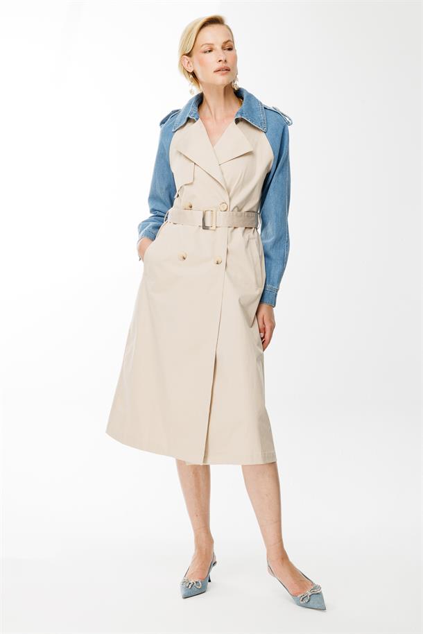 Kot Kombinli Trençkot-CAMEL