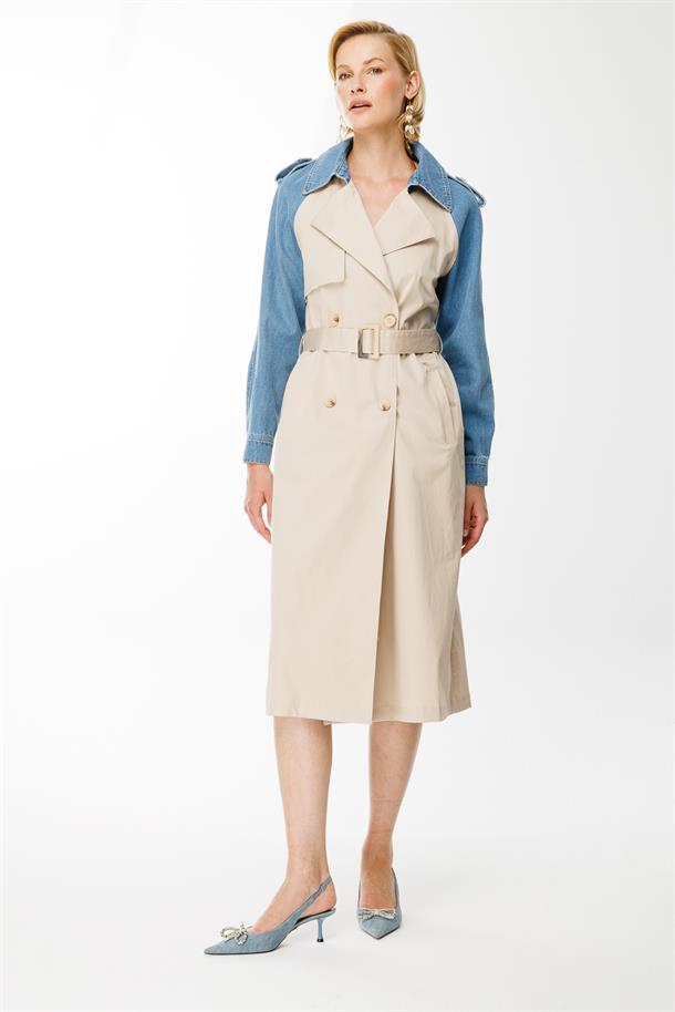 Kot Kombinli Trençkot-CAMEL