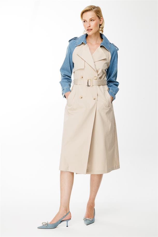 Kot Kombinli Trençkot-CAMEL