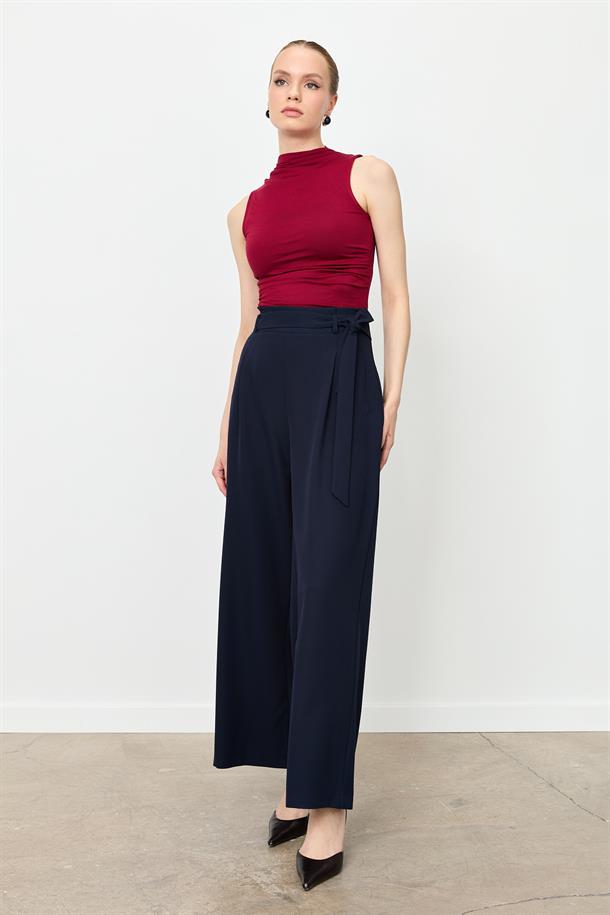 Kuşak Detaylı Pantolon-LACI